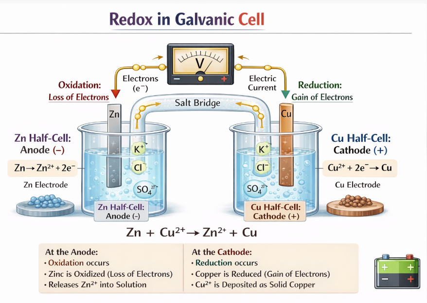 Redox in Galvanic Cell