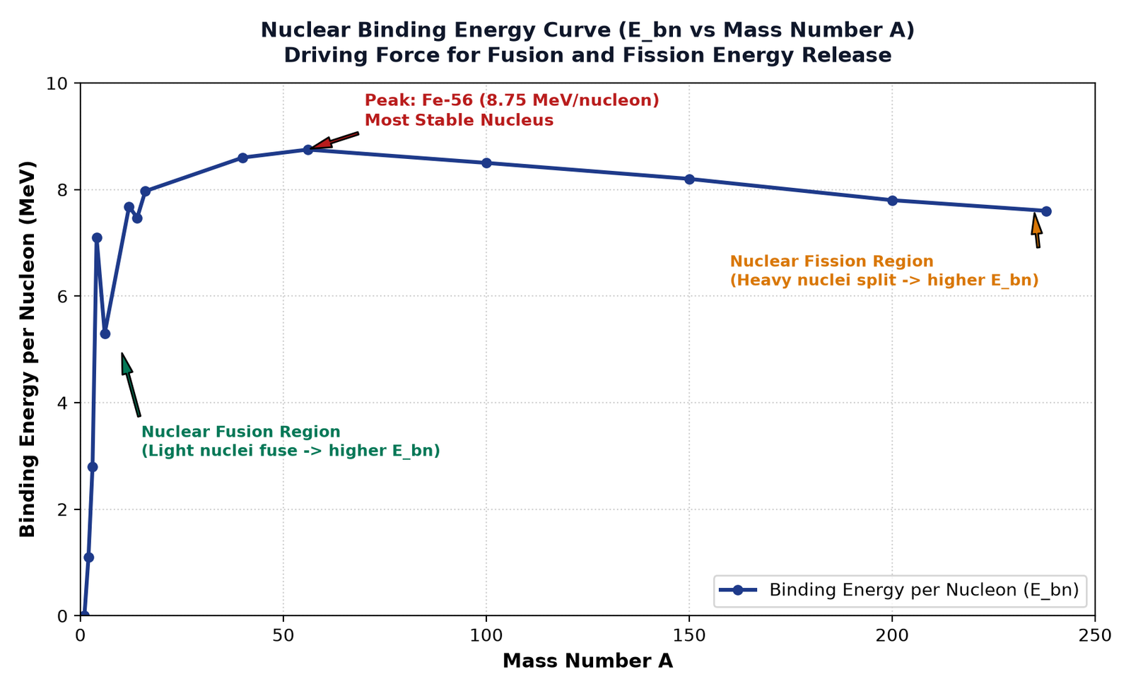 Binding Energy per Nucleon Curve