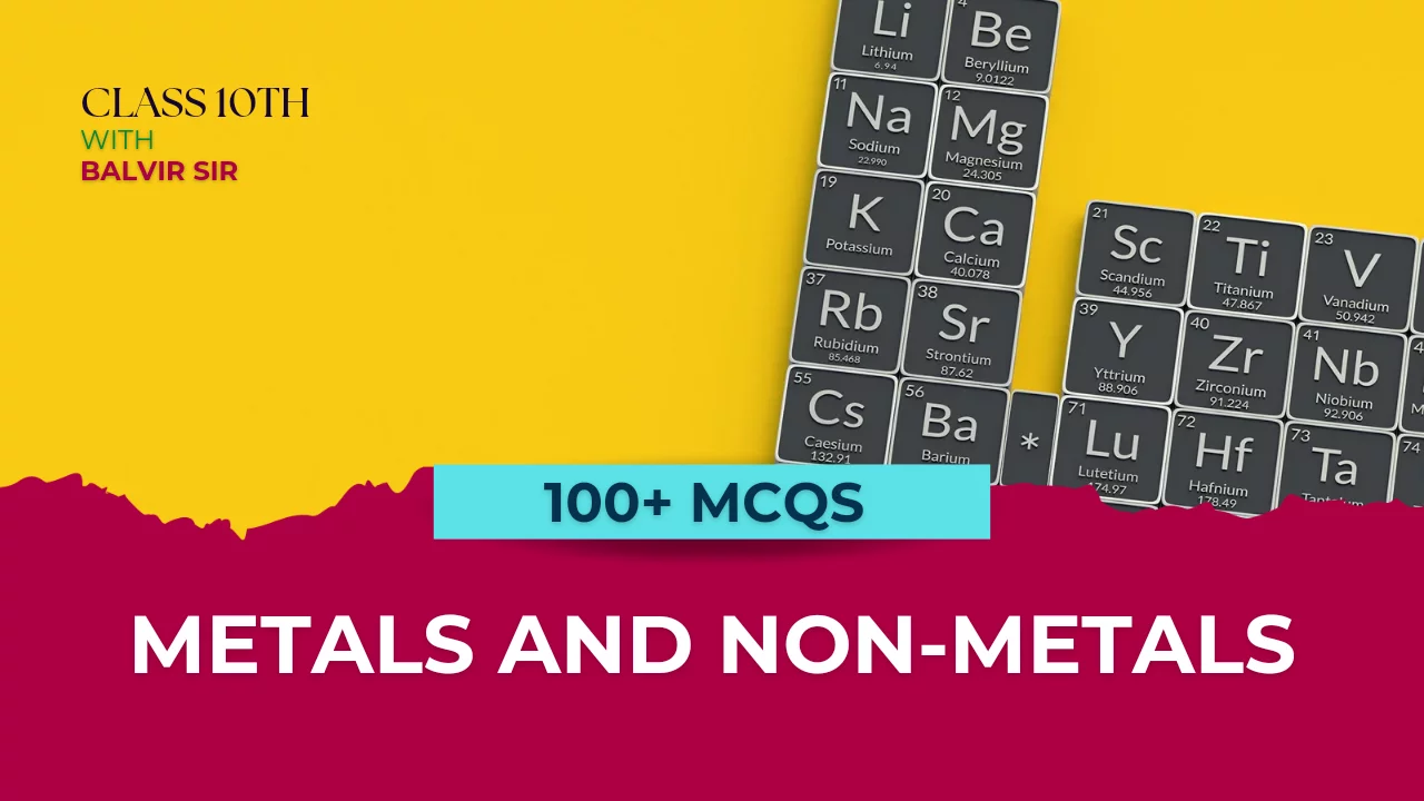 Metal and non metals mcq class 10