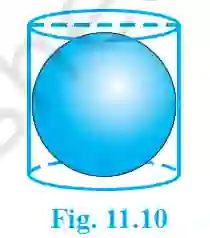 Exercise 11. 2 class 9th 3 Cylinder enclosing a sphere (fig. 11. 10)