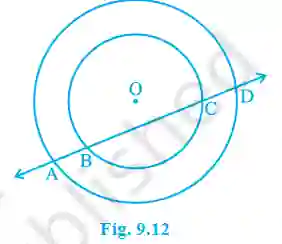 Class 9 exercise 9. 2 solutions 3 Line intersecting concentric circles (fig. 9. 12)