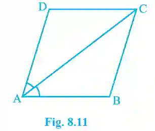 Exercise 8. 1 class 9th 3 Parallelogram with diagonal (fig. 8. 11)