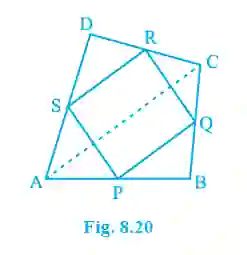 Exercise 8. 2 class 9th solution 3 Quadrilateral with mid-points (fig. 8. 20)