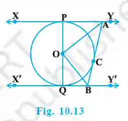 Class 10 maths chapter 10 exercise 10. 2 5 Parallel tangents with transversal tangent (fig. 10. 13)