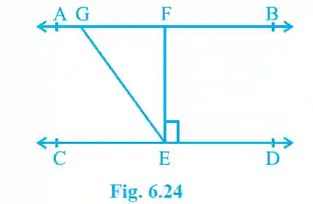 Class 9 exercise 6. 2 solutions 4 Parallel lines with a perpendicular transversal (fig. 6. 24)