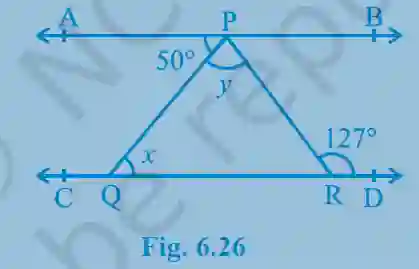 Class 9 exercise 6. 2 solutions 6 Parallel lines ab and cd (fig. 6. 26)