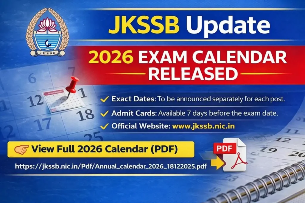 JKSSB Exam Calendar 2026