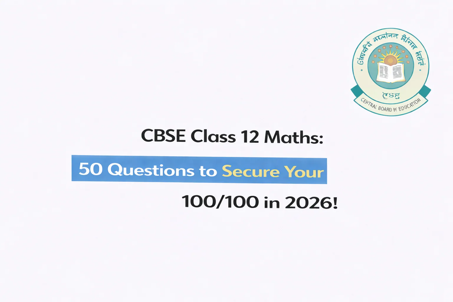 CBSE Class 12 Mathematics