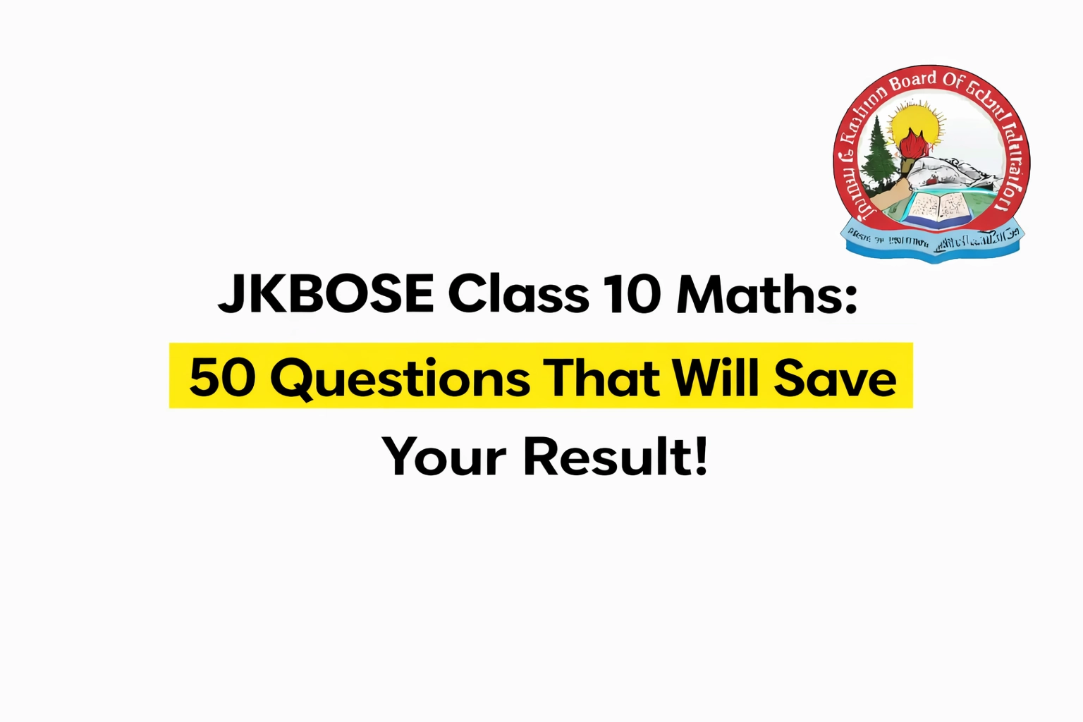 JKBOSE Class 10 Mathematics