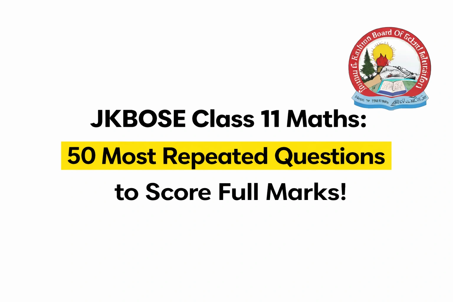 JKBOSE Class 11 Mathematics