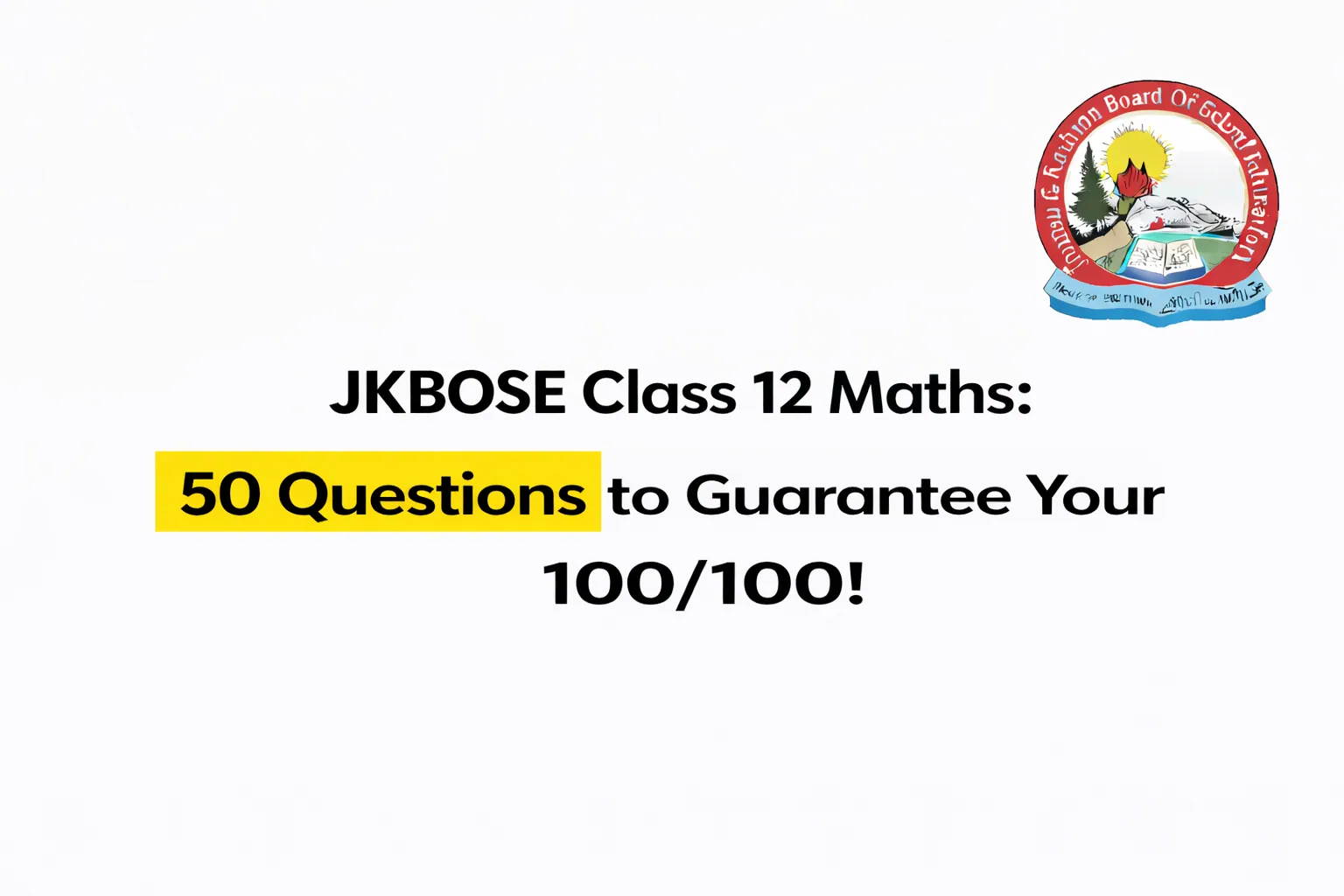 JKBOSE Class 12 Mathematics