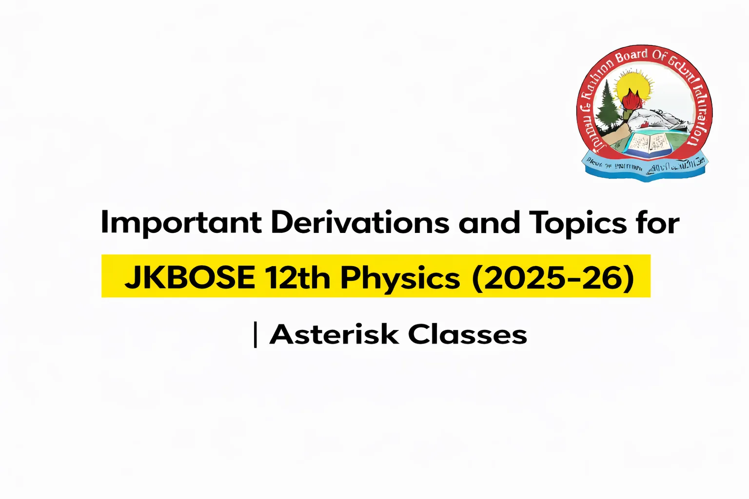 JKBOSE Class 12 Physics